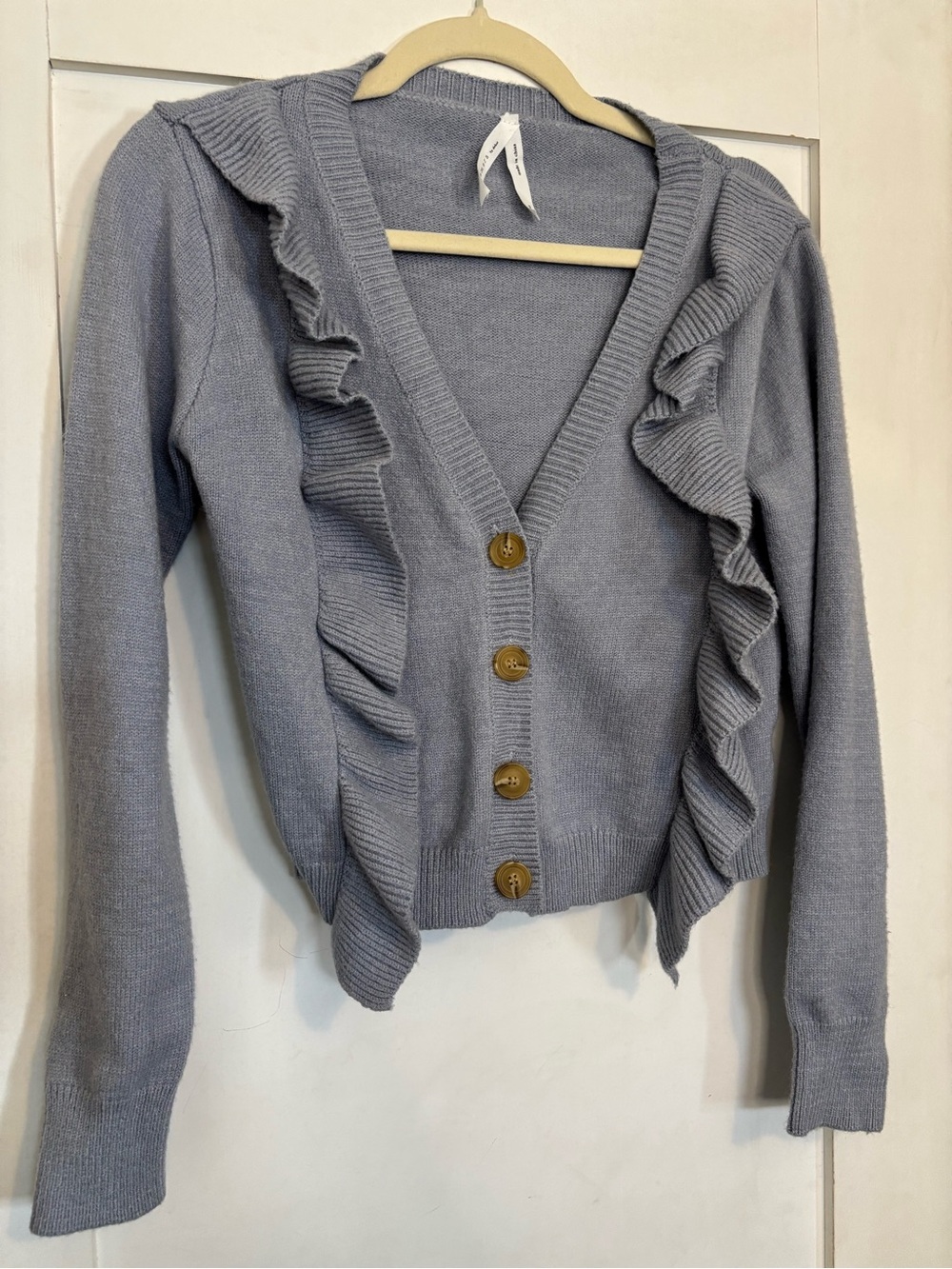 Dreamers by Debut | Baby Blue Ruffle-Trim Cardigan